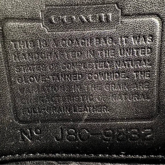 Vintage Coach Turnlock Clutch 9832, Black Leather Unisex